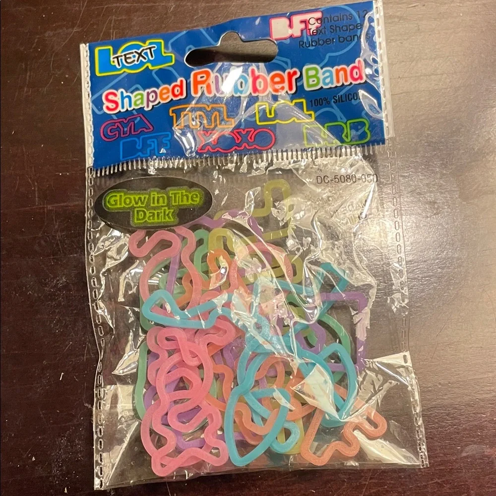 Glow in the Dark Shaped Rubber Bands - Multicolor